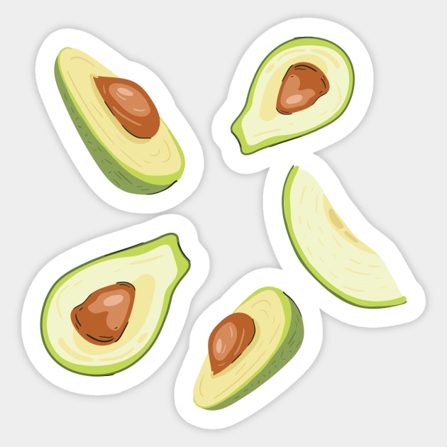 Avocado sticker, avocado stickers, vegan sticker, vegetable sticker, fruit sticker, go vegan sticker Sticker by crocozen